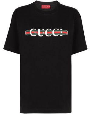 Gucci Logo Cotton T-Shirt - Black