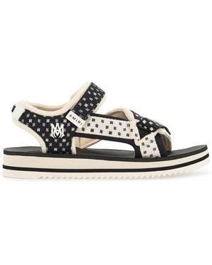 Amiri Paisley Patterned Color Block Sandals For - White
