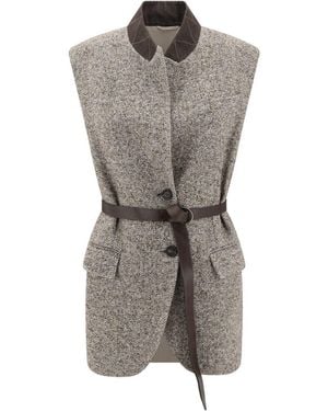 Brunello Cucinelli Blazers & Vests - Grey