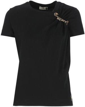 Elisabetta Franchi Cotton T-Shirt - Black