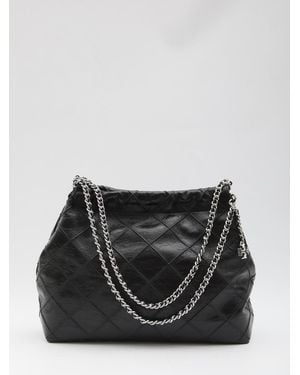 Tory Burch Fleming Hobo Bag With Aged Effect - Black