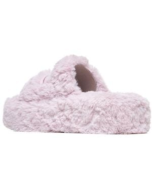 Balenciaga Furry Platform Sandals - Pink