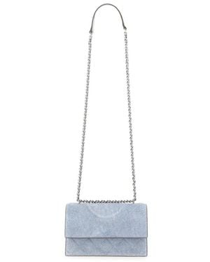 Tory Burch Suede "Fleming" Bag - White