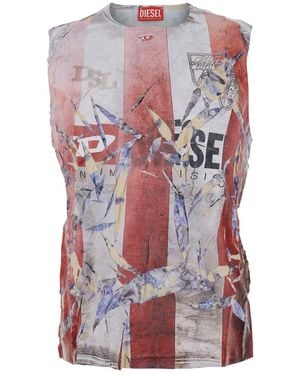 DIESEL Top With Faded Logo On The Front - Red