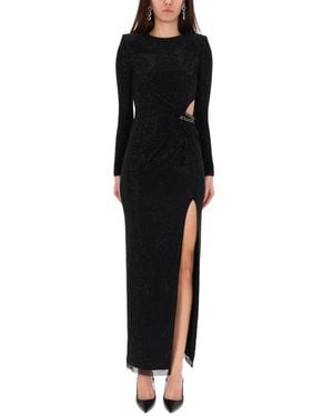 Self-Portrait "Rhinestones" Long Dress - Black