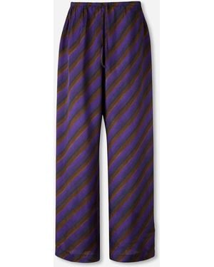 Dries Van Noten Wide Printed Trousers - Purple