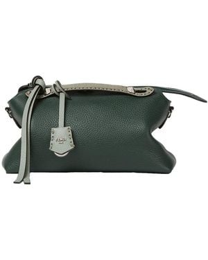 Fendi By The Way Soft Medium With Macro Top Stitching Bags - Green
