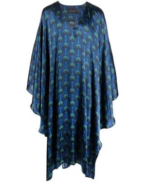 OZWALD BOATENG Printed Silk Kaftan - Blue