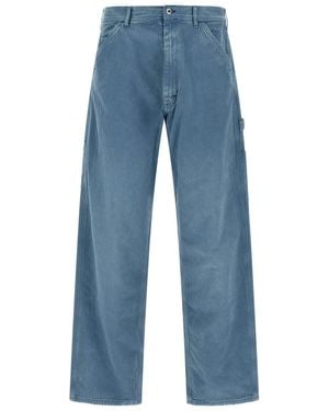 Maison Margiela Herringbone Pattern Denim Jeans With Modern Finish - Blue