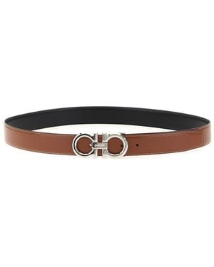 Ferragamo 'Gancini' Reversible Belt - White