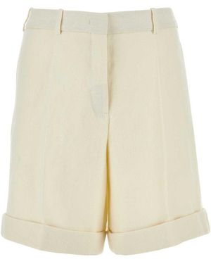 Jil Sander Ivory Hemp Shorts - Natural