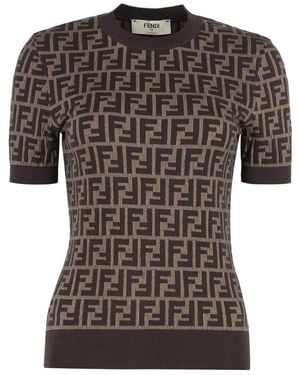 Fendi Short Sleeve Sweater - Black
