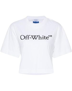 Off-White c/o Virgil Abloh Big Logo Bookish Crop Tee - White