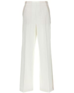 Pinko Viscose Blend Wide-Leg Pants - White