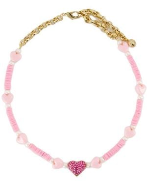 Shourouk Heart Earrings - Pink