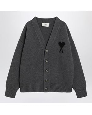Ami Paris De Coeur Heather Cardigan - Black