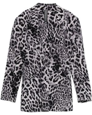 Norma Kamali Leopard Print Single-Breasted Jacket - White