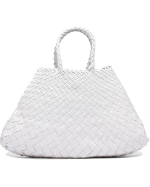Dragon Diffusion Santa Croce Small Tapered Leather Straps 33X20X13 Cm - White