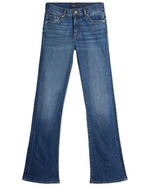 7 For All Mankind Mid Waist Bootcut Jeans - Blue