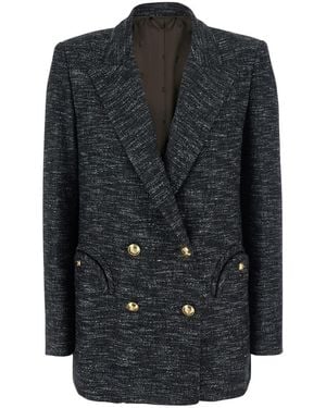 Blazé Milano Aifer Double-Breasted Jacket With Notched Revers - Black