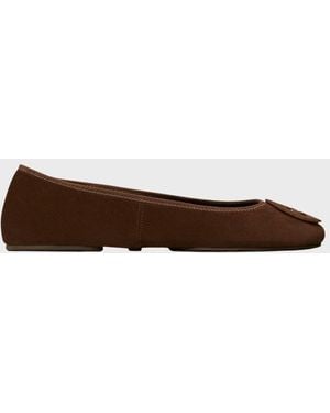Tory Burch Minnie Travel Ballet - Brown