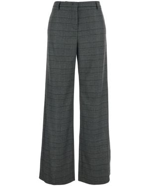 Plain Check Trousers - Grey