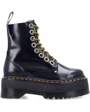 Dr. Martens Jadon Max Leather Platform Boots - Blue