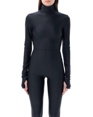 ANDAMANE Turtleneck Crop Top - Blue