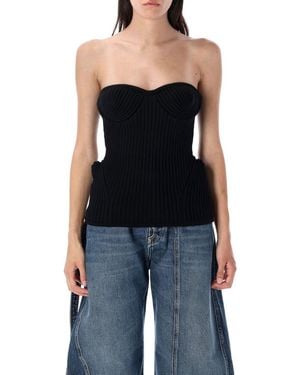 Jean Paul Gaultier Knitted Bustier Top - Black