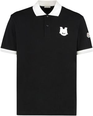 Moncler Cotton-Piqué Polo Shirt - Black