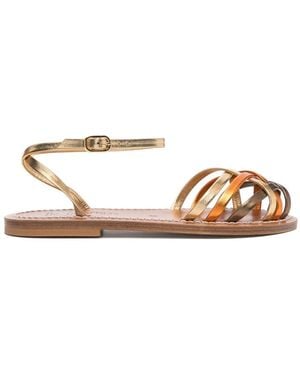 K. Jacques Demetria Metallic Sandals Shoes - Natural