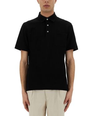 ZEGNA Classic Piquet Polo With Buttoned Placket - Black