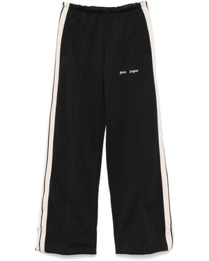 Palm Angels Wide-Leg Pants With Contrasting Stripe Detail - Black