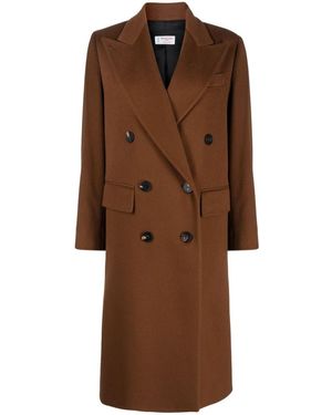 Alberto Biani Double-breasted Wool Coat - Brown