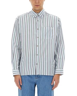 A.P.C. Striped "Mateo" Shirt - Blue