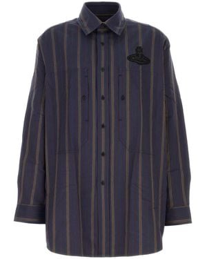 Vivienne Westwood Embroidered Oxford Shirt - Blue