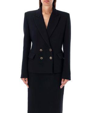 Alessandra Rich Double Breasted Blazer - Black