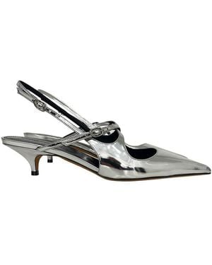 Proenza Schouler Slash Crossover Slingback Pump Shoes - Grey