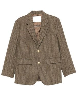 DUNST Wool Blend Single-Breasted Jacket - Brown