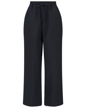 Y-3 Straight Leg Pants With Elastic Waist And Drawstring Closure - Blue