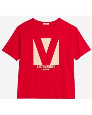 Valentino Garavani Cotton Logo T-Shirt - Red