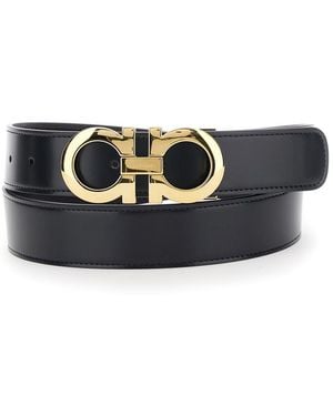 Ferragamo Belt With Gancini Buckle - Black
