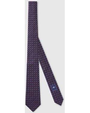 Gucci Gg Silk Jacquard Tie - Purple