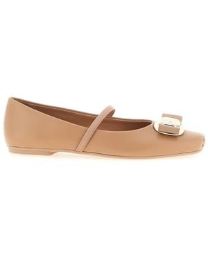 Ferragamo 'zina' Ballet Flats - White