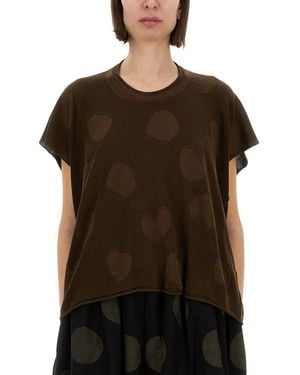 Uma Wang Knit Top With Polka Dot Pattern - Black