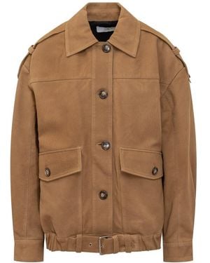 IRO Camel Leather Jacket With Belt - Brown