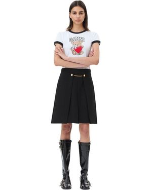 スカート GANNI pinstriped mini skirt Phantom Black Pinstripe Mini Skirt | GANNI US