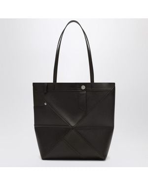 Loewe Medium Puzzle Fold Panta Tote Bag In Vintage - Black