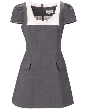 ShuShu/Tong Scalloped Short Sleeve Dress - Grey
