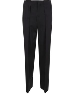 Balmain Pleated Wool Pants For - Black